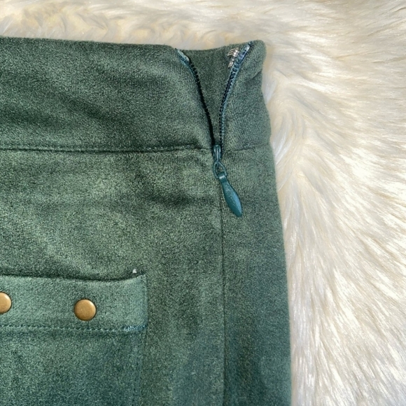 Moon river studded high rise hunter Green faux suede shorts small *K - Picture 3 of 9